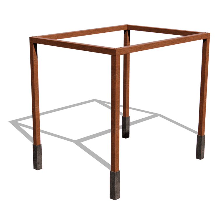 Pergola quadrata in acciaio corten 324 x 250 cm