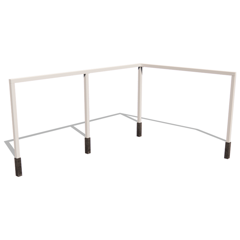 Pergola angolare in acciaio verniciato a polvere 600 x 412 cm