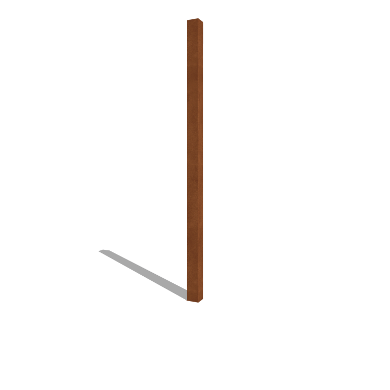 Palo per recinzione da giardino in acciaio corten 200 cm