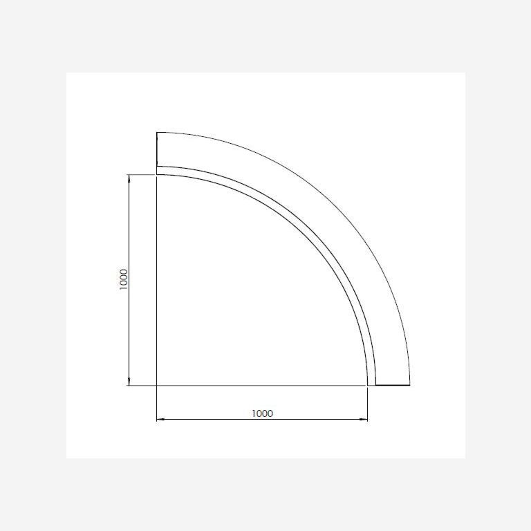 Muro di sostegno in acciaio verniciato a polvere con curva interna 100 x 100 cm (altezza 50 cm)