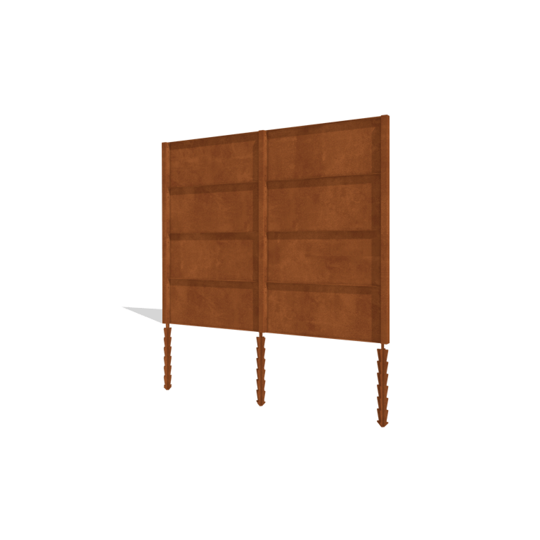Recinzione in acciaio corten H4 set completo 258 cm