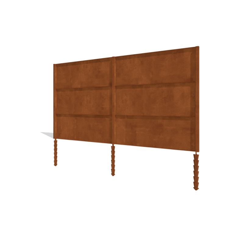 Recinzione in acciaio corten H3 - Set completo - 378 x 6 x 190 cm