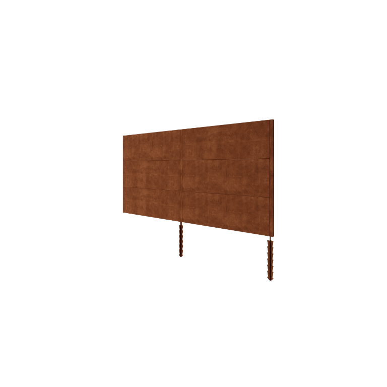 Recinzione in acciaio corten H3 - Set completo - 372 x 6 x 190 cm