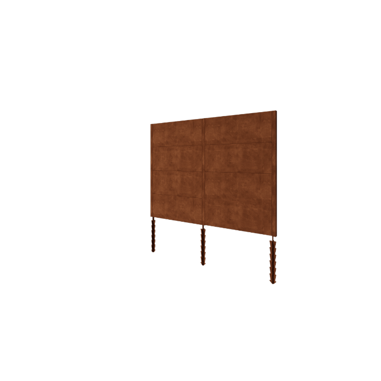 Recinzione in acciaio corten H4 - Set completo - 258 x 6 x 190 cm