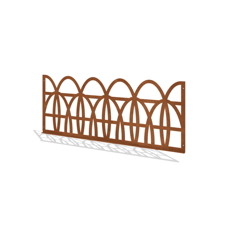 Recinzione decorativa T in acciaio corten 149 x 60 cm