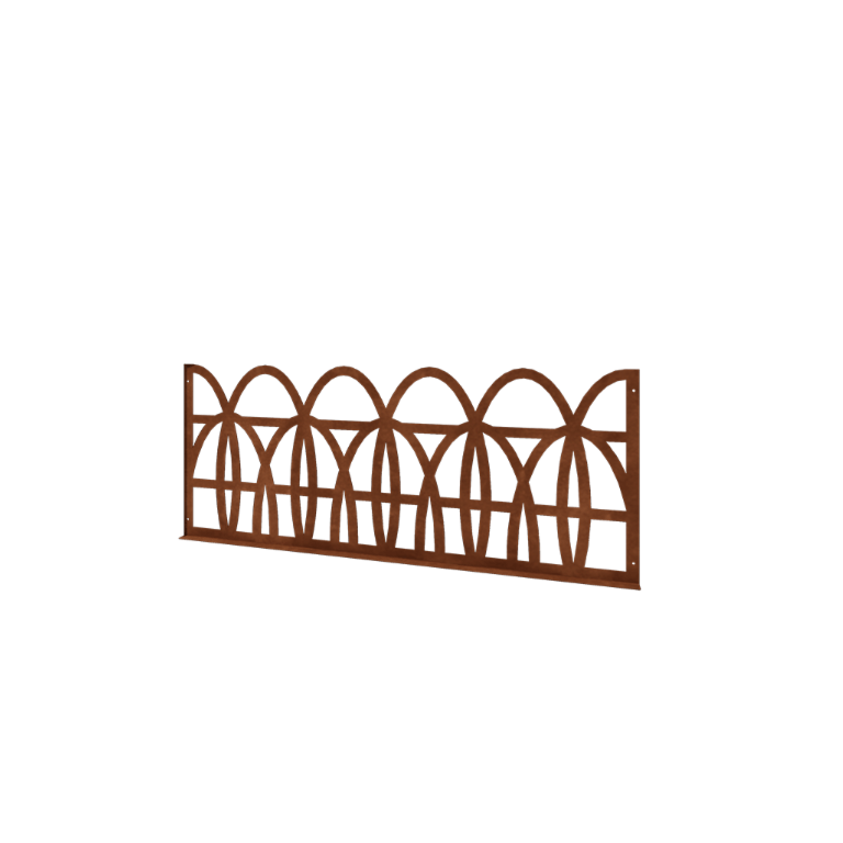 Grigliato decorativo in acciaio corten T - Panello - 149 x 3 x 60 cm