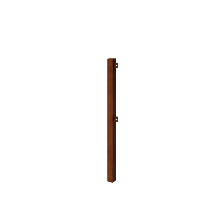 Recinzione decorativa in acciaio corten palo ad angolo