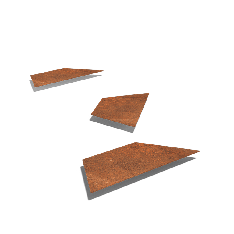Pietra per gradini in acciaio Corten Esagono HH 50