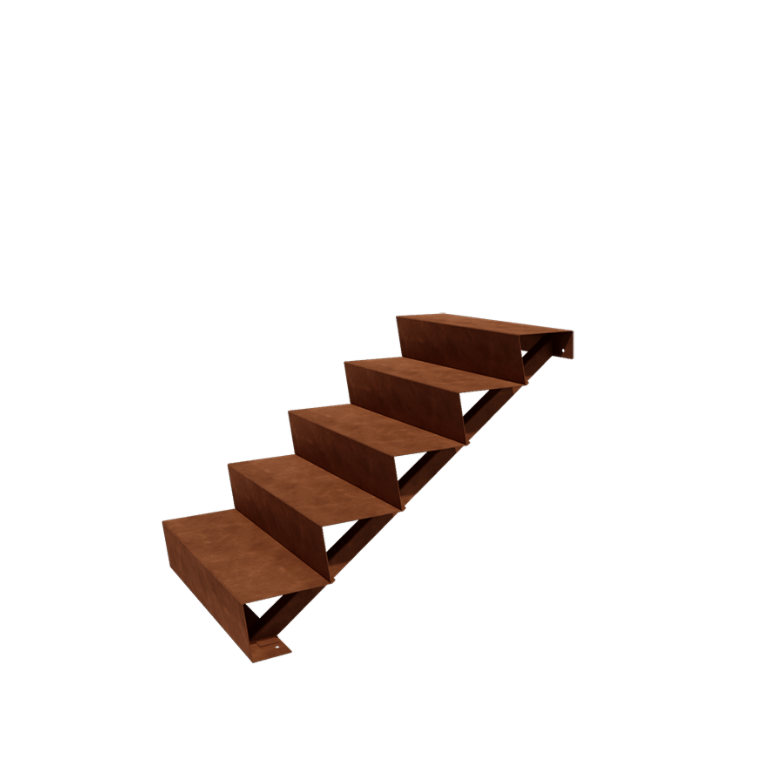 Scala da giardino in acciaio corten - 5-gradinie - 48 x 80 x 85 cm