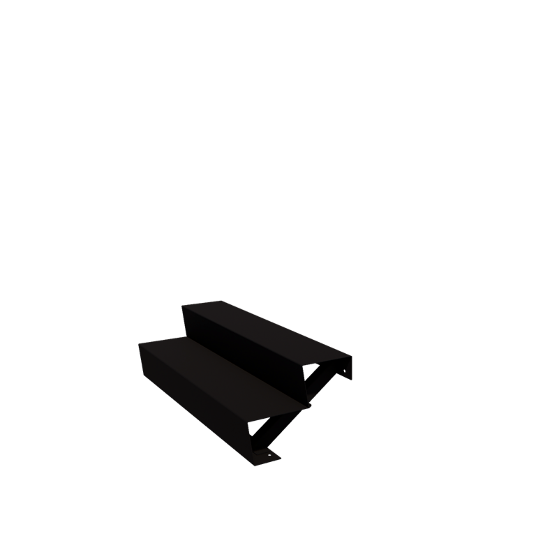 Scaletta nera New York con 2 gradini (larghezza 120 cm)