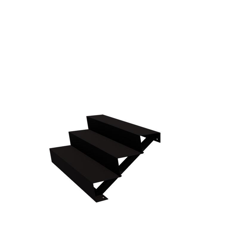 Scaletta nera New York con 3 gradini (larghezza 120 cm)