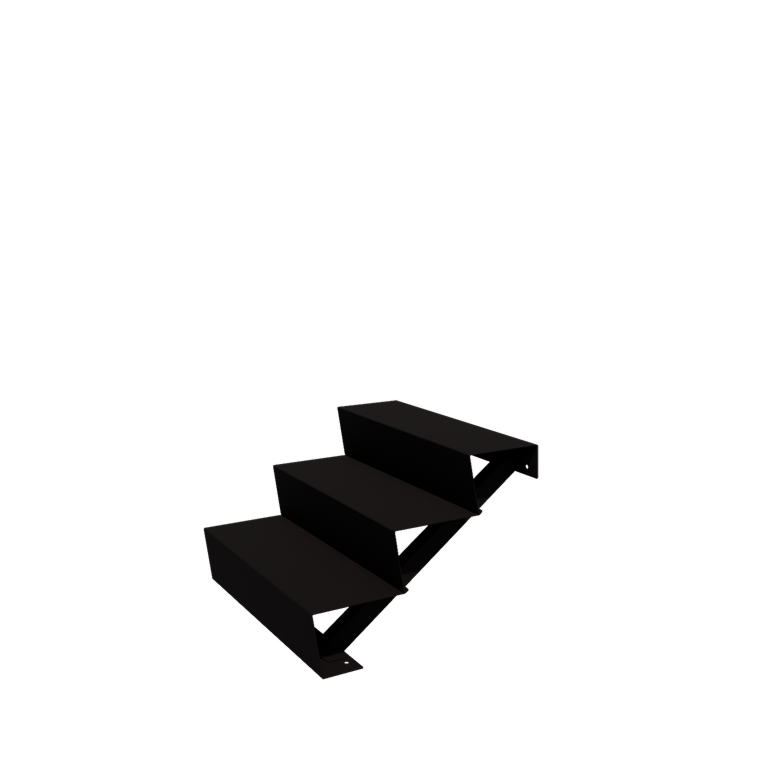 Scaletta nera New York con 3 gradini (larghezza 80 cm)