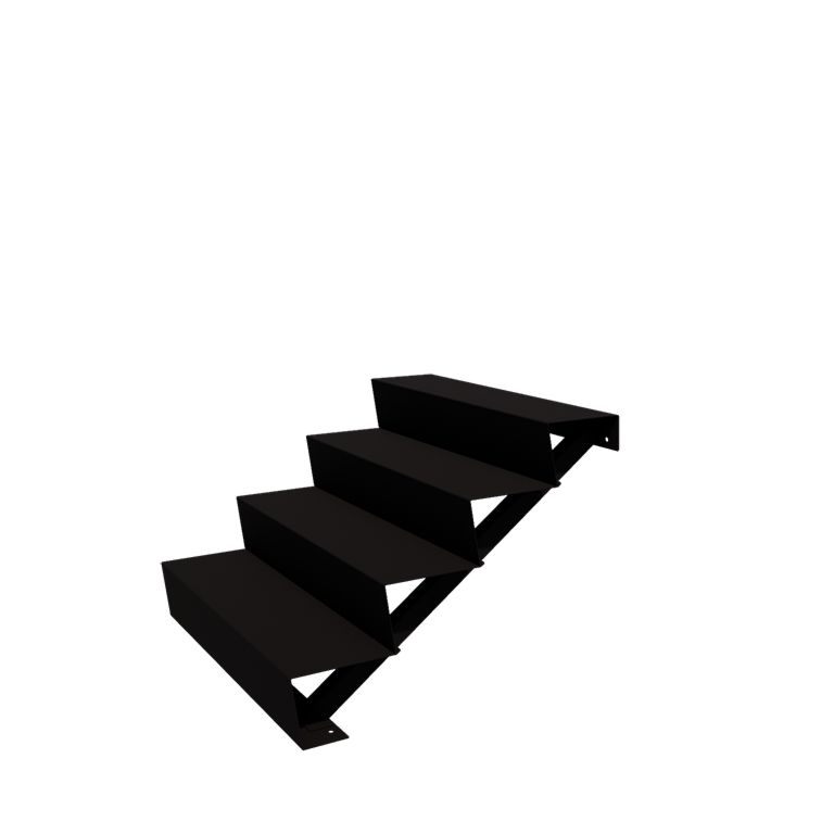 Scaletta nera New York con 4 gradini (larghezza 100 cm)