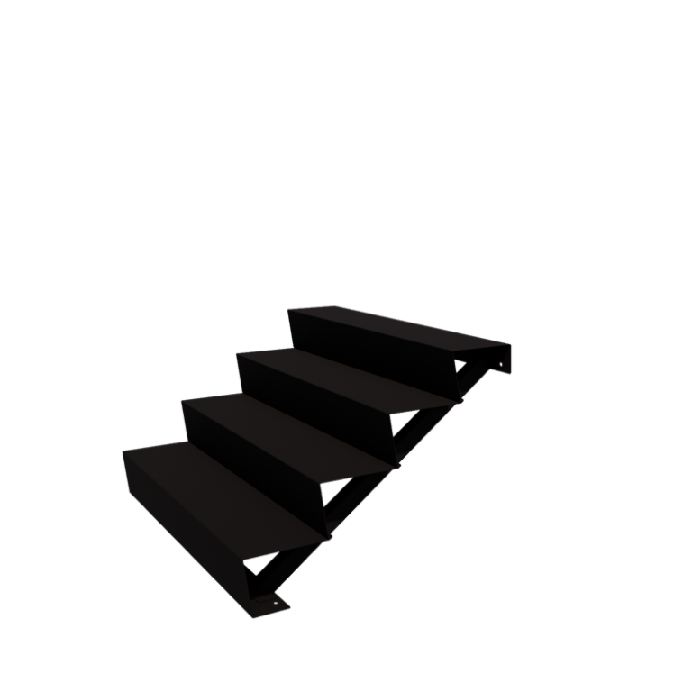 Scaletta nera New York con 4 gradini (larghezza 120 cm)