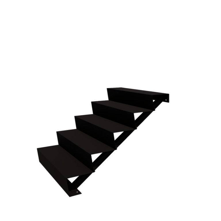 Scala da giardino in acciaio - 5-gradinie - 48 x 100 x 85 cm - RAL9005 opaco (nero)