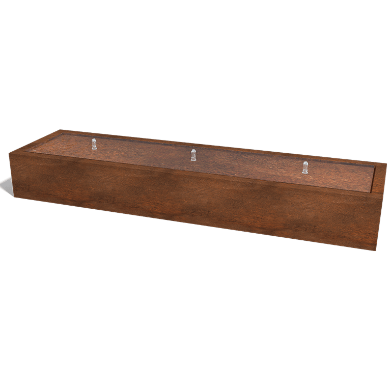 Specchio d'acqua in acciaio Corten 300 x 80 x 40 cm