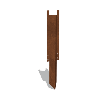 Picchetto per ancoraggio al terreno in acciaio Corten alta 34 - 37,5 cm