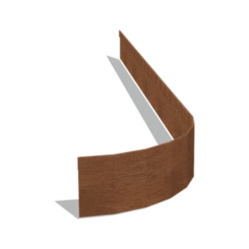 Bordura FLEX appiattita in acciaio Corten 13 cm (lunghezza 150 cm)