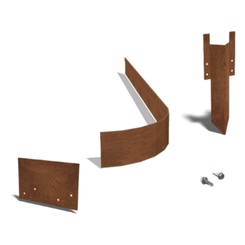 Bordura FLEX appiattita in acciaio Corten 13 cm - set completo per 15 metri