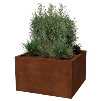 Fioriera in acciaio Corten saldata Montana 100 x 100 x 60 cm