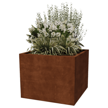 Fioriera in acciaio Corten saldata Montana 100 x 100 x 80 cm