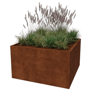 Fioriera in acciaio Corten saldata Montana 140 x 140 x 80 cm
