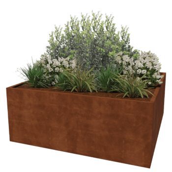 Fioriera in acciaio Corten saldata Montana 200 x 200 x 80 cm