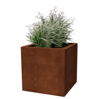 Fioriera in acciaio Corten saldata Montana 50 x 50 x 50 cm