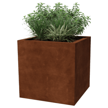 Fioriera in acciaio Corten saldata Montana 70 x 70 x 70 cm