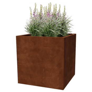 Fioriera in acciaio Corten saldata Montana 80 x 80 x 80 cm