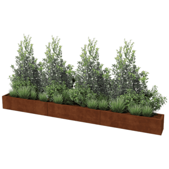Fioriera in acciaio Corten Texas xxl 360 x 30 cm