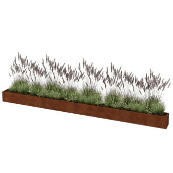 Fioriera in acciaio Corten Texas xxl 480 x 30 cm