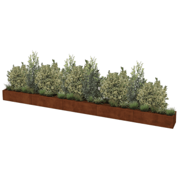 Fioriera in acciaio Corten Texas xxl 500 x 40 cm