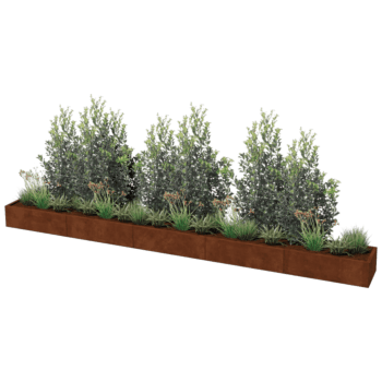Fioriera in acciaio Corten Texas xxl 500 x 50 cm