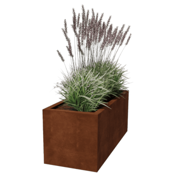 Fioriera in acciaio Corten saldata Montana 120 x 50 x 50 cm
