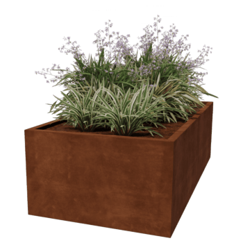 Fioriera in acciaio Corten saldata Montana 200 x 100 x 60 cm