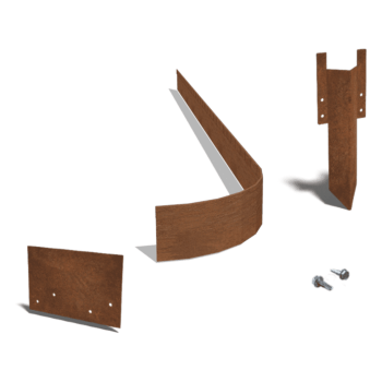Bordura FLEX appiattita in acciaio Corten 13 cm - set completo per 24 metri