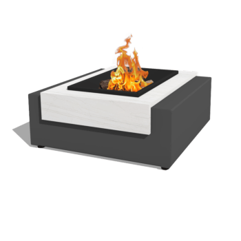 Tavolino da fuoco Erice alluminio 80 x 80 x 30 cm