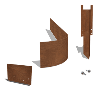 Bordura FLEX appiattita in acciaio Corten 23 cm - set completo per 15 metri