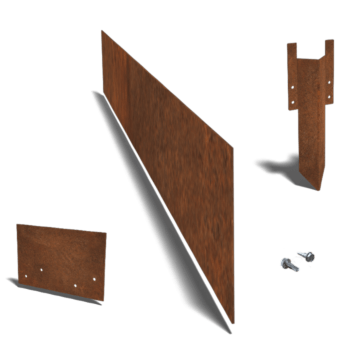 Bordura diritta in acciaio Corten 15 cm - set completo per 15 metri