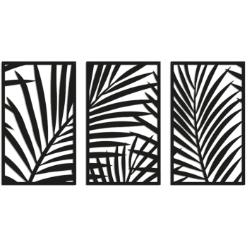 Decorazione da parete in metallo Ferns 3-parts