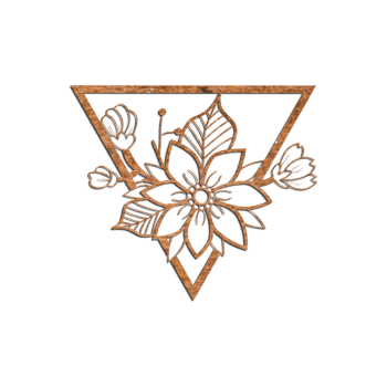 Decorazione da parete in acciaio Corten Fiore 1.0