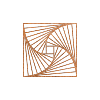 Decorazione da parete in acciaio Corten Motivo Geometrico 3.0
