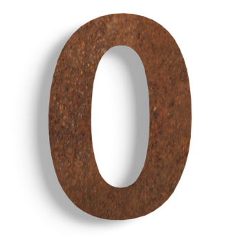 Numero civico (adesivo) in acciaio Corten 0 15 cm