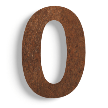 Numero civico in acciaio Corten 0 15 cm