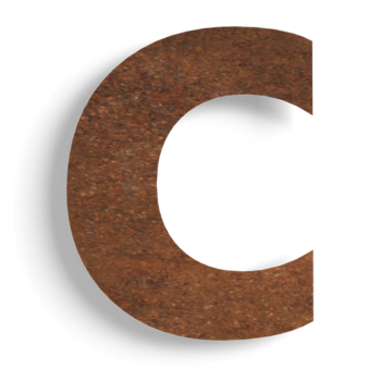 Numero civico (adesivo) in acciaio Corten c-10 cm