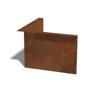 Bordura con bordi ripiegati in acciaio Corten 22 cm angolo interno