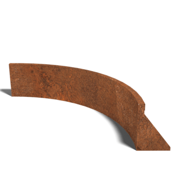 Muro di sostegno in acciaio Corten con curva interna 100 x 100 cm (altezza 30 cm)