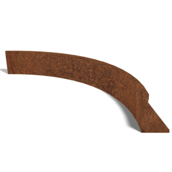 Muro di sostegno in acciaio Corten con curva interna 150 x 150 cm (altezza 30 cm)