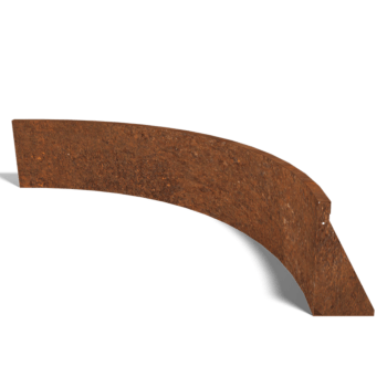 Muro di sostegno in acciaio Corten con curva interna 150 x 150 cm (altezza 40 cm)